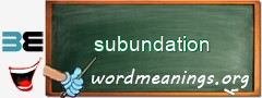 WordMeaning blackboard for subundation